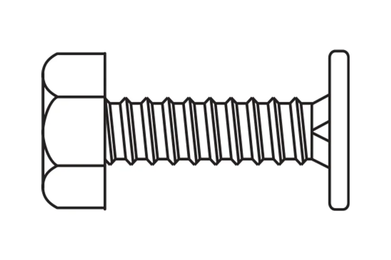 Fin Head Bolt with Nut — MBCI published product reference figure. The shown finish and configuration are representative; refer to the selected product options.