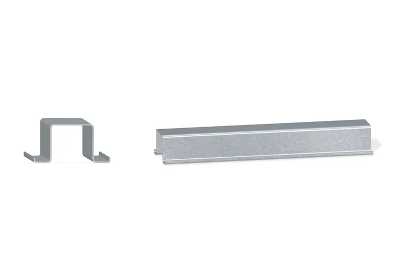 Perfil sombrero — Original rendered product illustration. The finish and member length shown are representative; refer to the selected product options.
