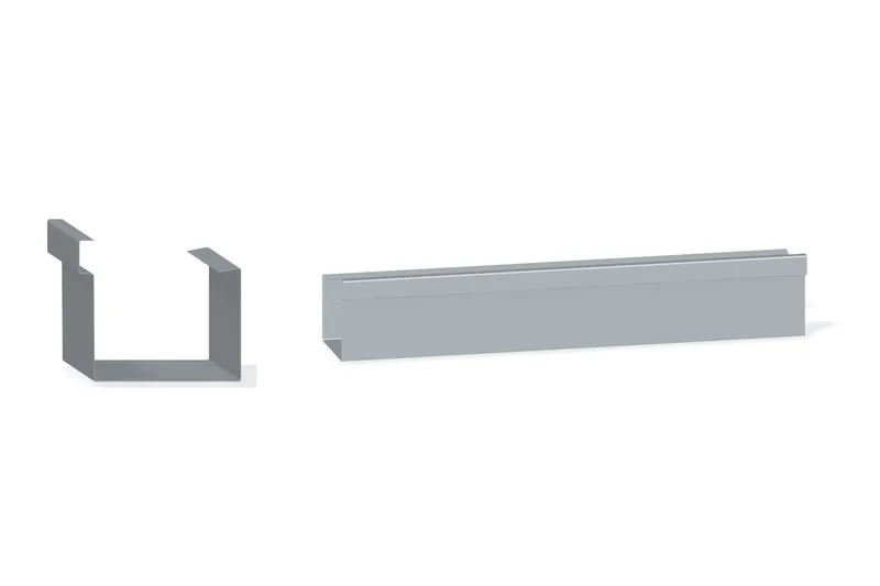 Box Hang-On Gutter - PBU — Product reference illustration. The shown finish and dimensions are representative; refer to the selected product options.