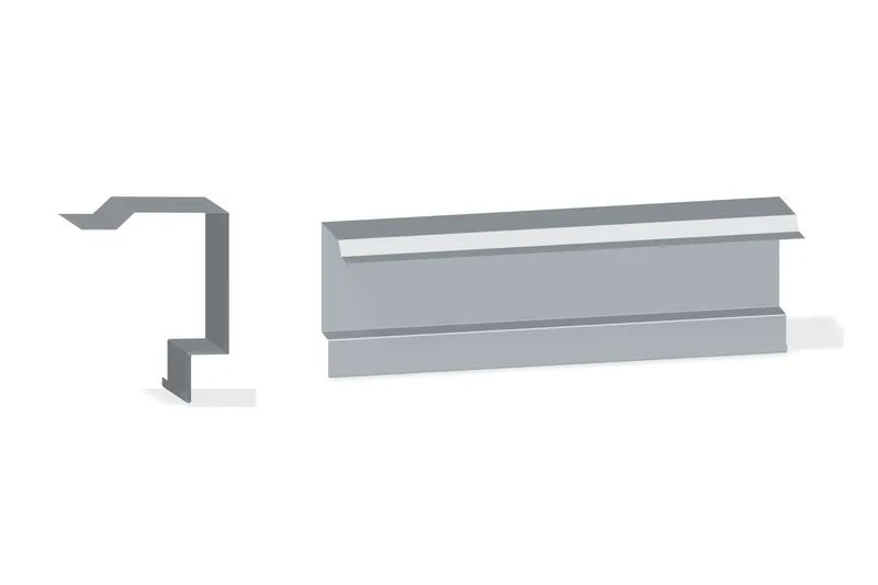 Box Rake Trim - PBU — Product reference illustration. The shown finish and dimensions are representative; refer to the selected product options.