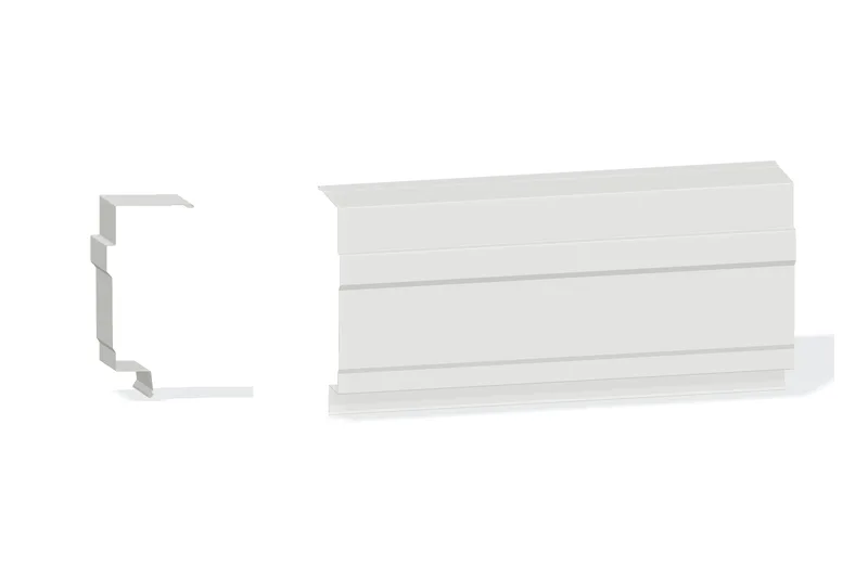 Edgecraft Northern Lg. High Eave Trim - Double-Lok, Ultra-Dek Roof with 3" Wall Panel — Product reference illustration. The shown finish and dimensions are representative; refer to the selected product options.