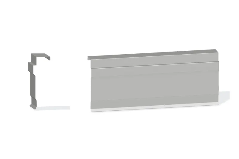 Edgecraft Northern Lg. Mitered Rake Trim - BattenLok HS, SuperLok Roof At Steel Line with 3" Wall Panel — Product reference illustration. The shown finish and dimensions are representative; refer to the selected product options.