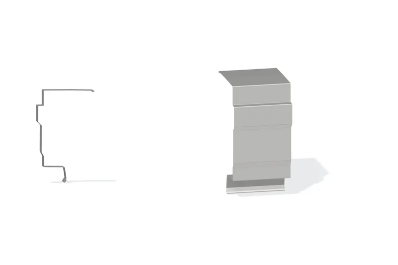 Edgecraft Northern Std. High Eave Expansion Cover - BattenLok HS, SuperLok Roof for use with Wall Panel Up To 3" — Product reference illustration. The shown finish and dimensions are representative; refer to the selected product options.