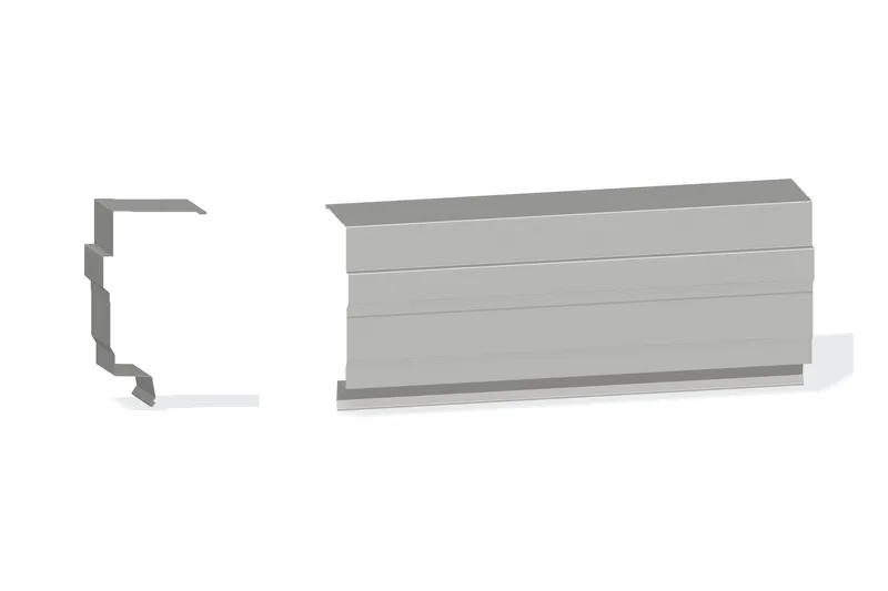 Edgecraft Northern Std. High Eave Trim - Double-Lok, Ultra-Dek Roof with 3" Wall Panel — Product reference illustration. The shown finish and dimensions are representative; refer to the selected product options.