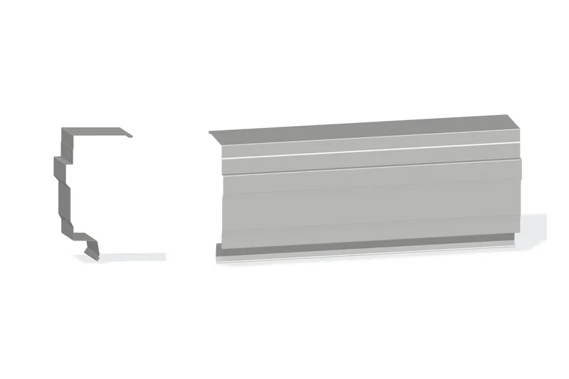 Edgecraft Northern Std. Mitered High Eave Trim - Double-Lok, Ultra-Dek Roof with 3" Wall Panel — Product reference illustration. The shown finish and dimensions are representative; refer to the selected product options.