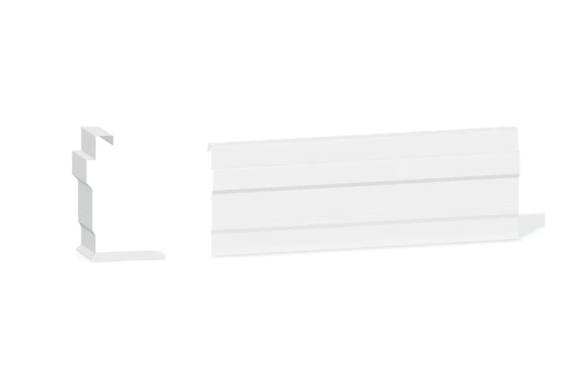 Edgecraft Northern Std. Mitered Rake Trim - BattenLok HS, SuperLok Roof At Steel Line with 1-1/4" Wall Panel — Product reference illustration. The shown finish and dimensions are representative; refer to the selected product options.
