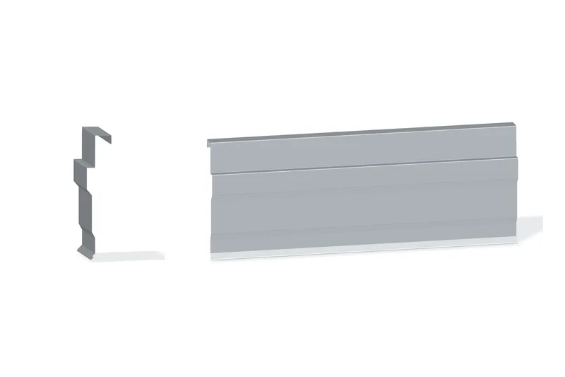 Edgecraft Northern Std. Mitered Rake Trim - Double-Lok, Ultra-Dek Roof At Steel Line with 1-1/4" Wall Panel — Product reference illustration. The shown finish and dimensions are representative; refer to the selected product options.