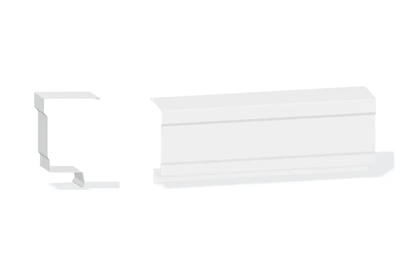 Edgecraft Southern Lg. High Eave Trim - Roof with 3/4" Thru 1-3/4" Wall Panel — Product reference illustration. The shown finish and dimensions are representative; refer to the selected product options.