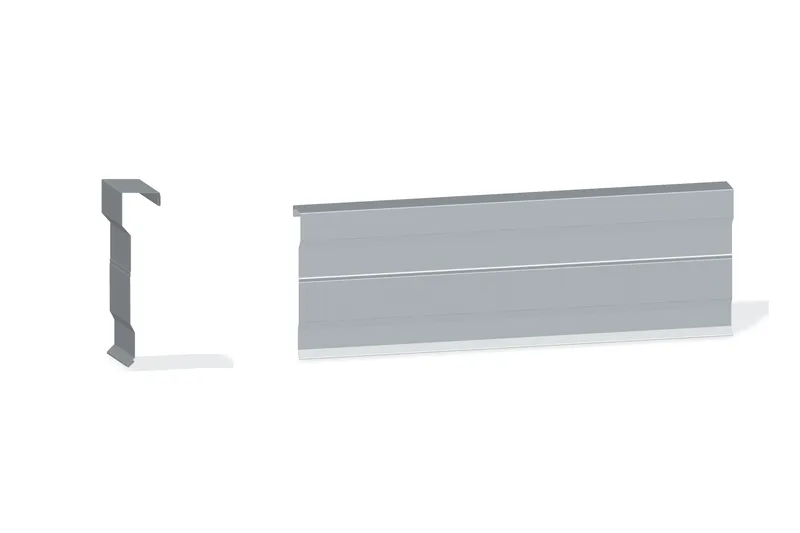 Edgecraft Southern Lg. Mitered Rake Trim - Roof At Steel Line with 1-1/4" Wall Panel — Product reference illustration. The shown finish and dimensions are representative; refer to the selected product options.