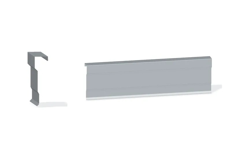 Edgecraft Southern Std. Rake Trim - Roof At Steel Line with 1-1/4" Wall Panel — Product reference illustration. The shown finish and dimensions are representative; refer to the selected product options.