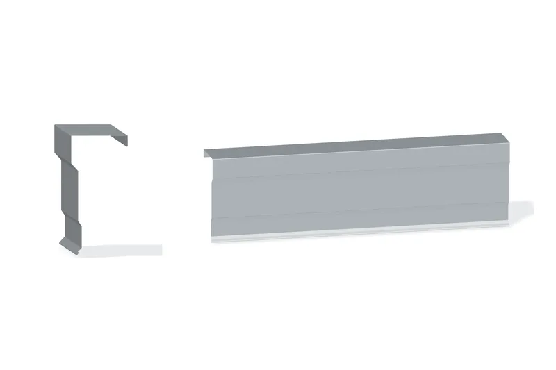 Edgecraft Southern Std. Rake Trim - BattenLok HS, SuperLok, Double-Lok, Ultra-Dek Roof At Steel Line with 3" Wall Panel — Product reference illustration. The shown finish and dimensions are representative; refer to the selected product options.