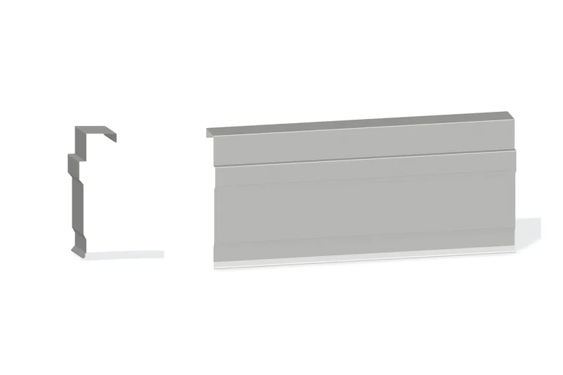 Edgecraft Northern Lg. Mitered Rake Trim - Double-Lok, Ultra-Dek Roof At Steel Line with 3" Wall Panel — Product reference illustration. The shown finish and dimensions are representative; refer to the selected product options.