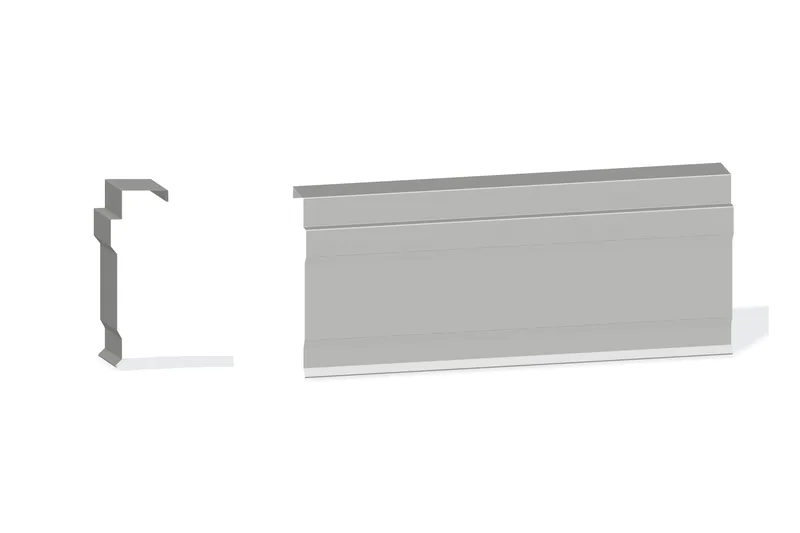 Edgecraft Northern Lg. Rake Trim - BattenLok HS, SuperLok Roof At Steel Line with 3" Wall Panel — Product reference illustration. The shown finish and dimensions are representative; refer to the selected product options.