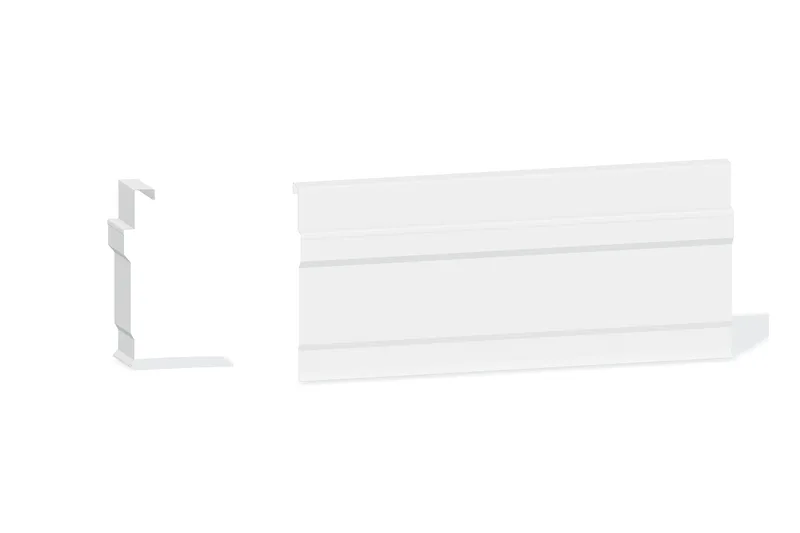 Edgecraft Northern Lg. Rake Trim - Double-Lok, Ultra-Dek Roof At Steel Line with 1-1/4" Wall Panel — Product reference illustration. The shown finish and dimensions are representative; refer to the selected product options.