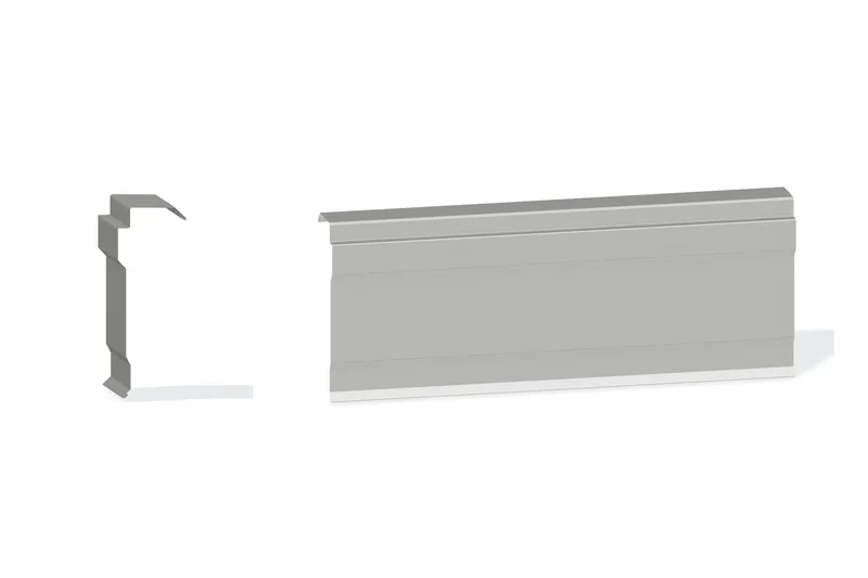 Edgecraft Northern Lg. Rake Trim - PBR Roof At Steel Line Up To 3/4" with 3/4" Thru 1-3/4" Wall Panel — Product reference illustration. The shown finish and dimensions are representative; refer to the selected product options.