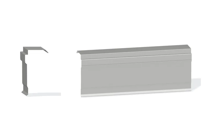 Edgecraft Northern Lg. Rake Trim - PBR Roof At Steel Line Up To 3/4" with 3" Wall Panel — Product reference illustration. The shown finish and dimensions are representative; refer to the selected product options.