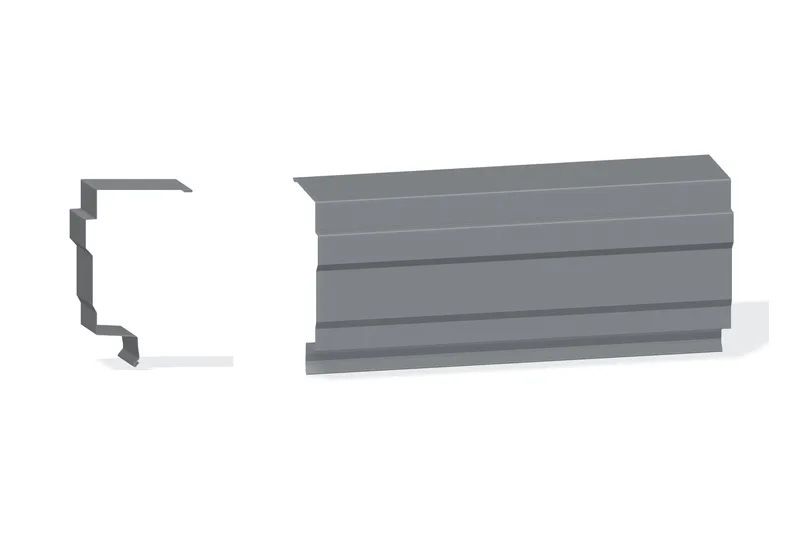 Edgecraft Northern Std. High Eave Trim - BattenLok HS, SuperLok Roof for use with Wall Panel Up To 3" — Product reference illustration. The shown finish and dimensions are representative; refer to the selected product options.