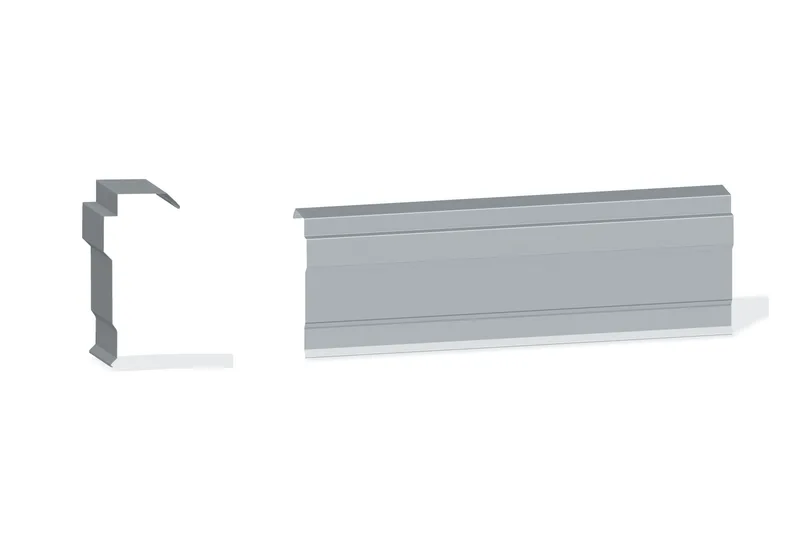 Edgecraft Northern Std. Mitered Rake Trim - PBR Roof At Steel Line Up To 3/4" with 3/4" Thru 1-3/4" Wall Panel — Product reference illustration. The shown finish and dimensions are representative; refer to the selected product options.