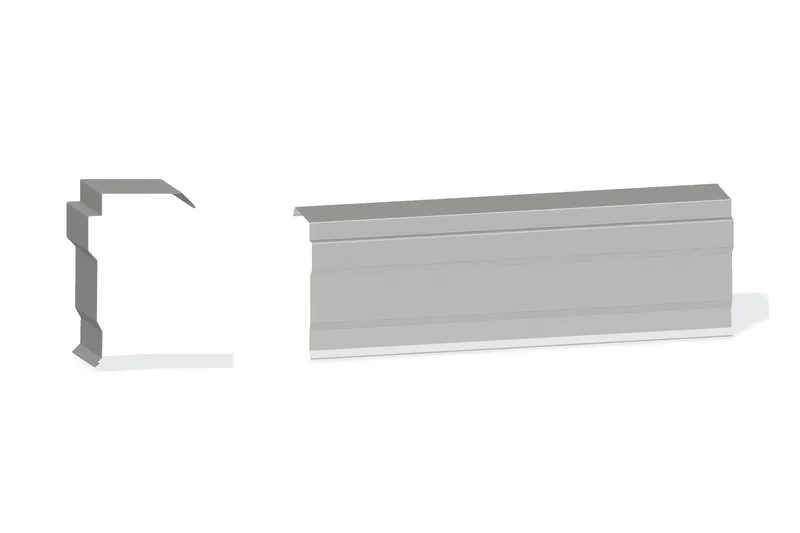 Edgecraft Northern Std. Mitered Rake Trim - PBR Roof At Steel Line Up To 3/4" with 3" Wall Panel — Product reference illustration. The shown finish and dimensions are representative; refer to the selected product options.