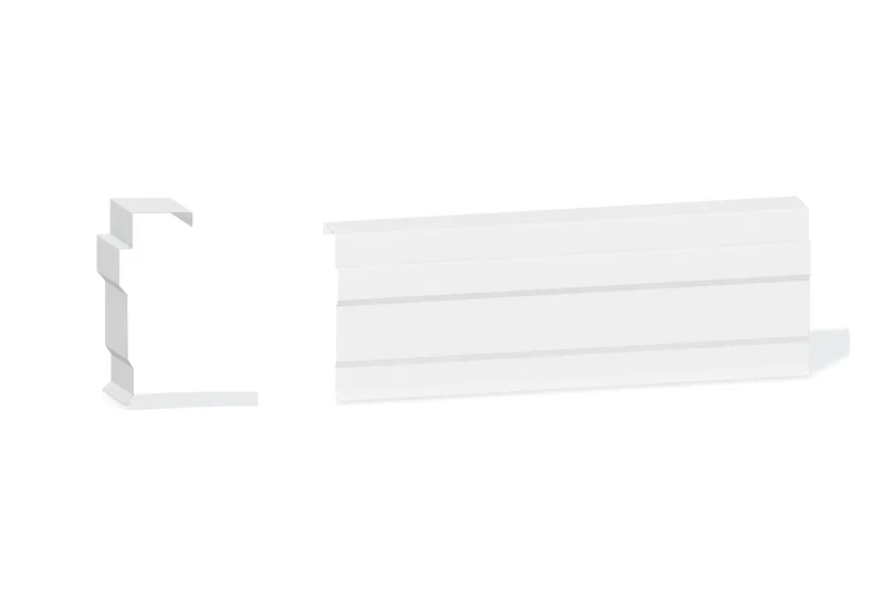 Edgecraft Northern Std. Rake Trim - BattenLok HS, SuperLok Roof At Steel Line with 3" Wall Panel — Product reference illustration. The shown finish and dimensions are representative; refer to the selected product options.