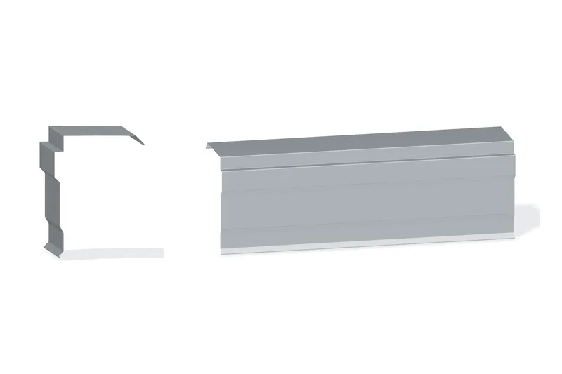 Edgecraft Northern Std. Rake Trim - PBR Roof 3/4" Thru 3" From Steel Line with 3/4" Thru 1-3/4" Wall Panel — Product reference illustration. The shown finish and dimensions are representative; refer to the selected product options.