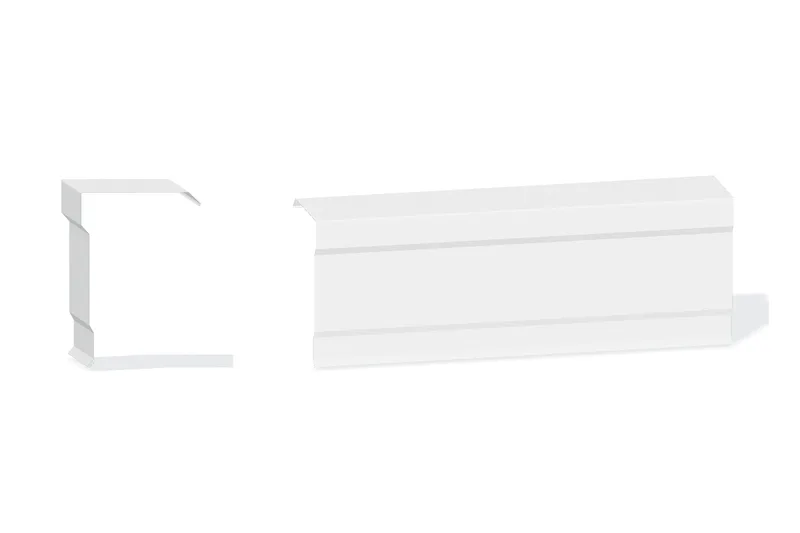 Edgecraft Southern Lg. Mitered Rake Trim - PBR Roof 3/4" Thru 3" From Steel Line with 3/4" Thru 1-3/4" Wall Panel — Product reference illustration. The shown finish and dimensions are representative; refer to the selected product options.