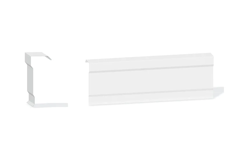 Edgecraft Southern Lg. Mitered Rake Trim - PBR Roof At Steel Line Up To 3/4" with 3/4" Thru 1-3/4" Wall Panel — Product reference illustration. The shown finish and dimensions are representative; refer to the selected product options.