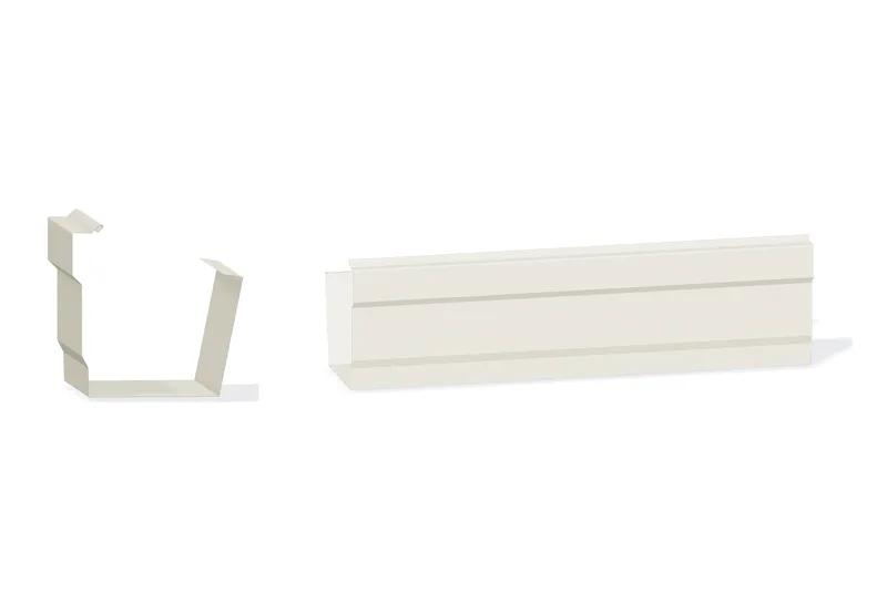 Edgecraft Southern Std. Mitered Eave Gutter - BattenLok HS, SuperLok — Product reference illustration. The shown finish and dimensions are representative; refer to the selected product options.