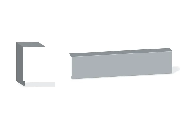 Flat Eave Trim — Product reference illustration. The shown finish and dimensions are representative; refer to the selected product options.