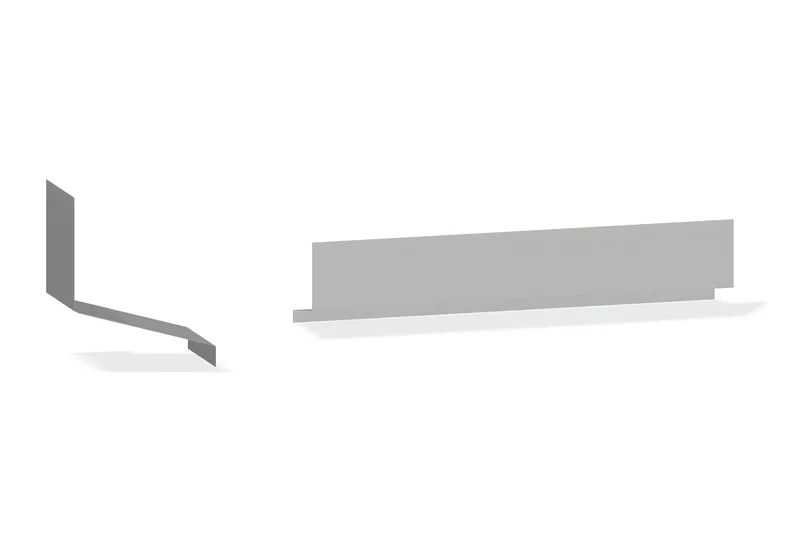 Notched Endwall Flashing - Ameri-Drain® — Product reference illustration. The shown finish and dimensions are representative; refer to the selected product options.