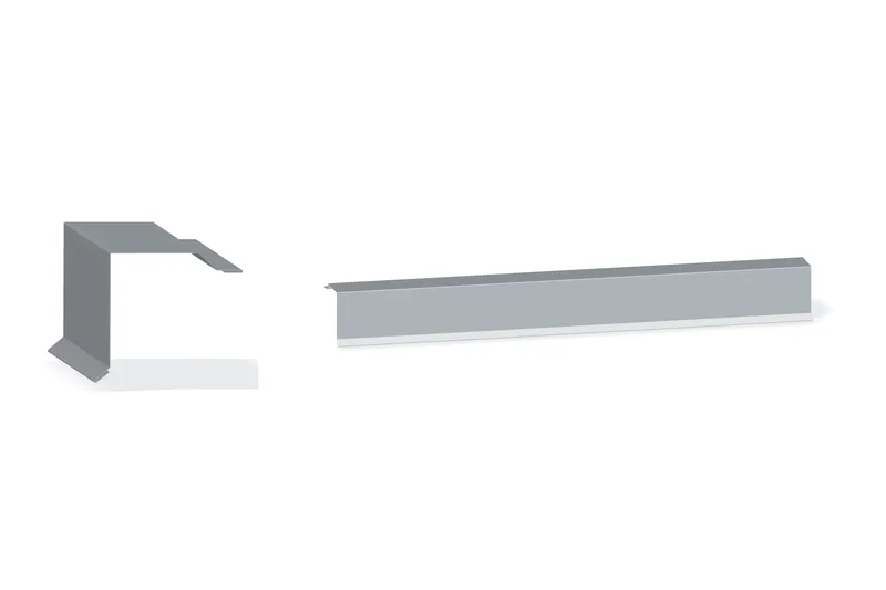 Rake Trim - 5V Crimp — Product reference illustration. The shown finish and dimensions are representative; refer to the selected product options.