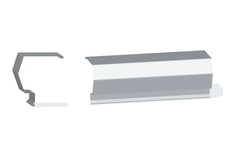 Retrofit High Eave Trim — Product reference illustration. The shown finish and dimensions are representative; refer to the selected product options.