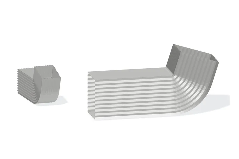 Roll Form Downspout - 72 Degree Kickout — Product reference illustration. The shown finish and dimensions are representative; refer to the selected product options.