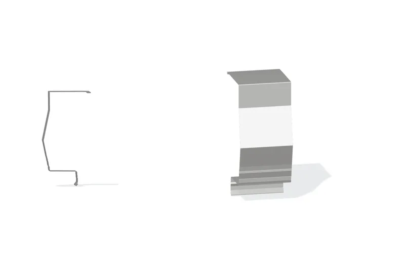 Sculptured Northern Lg. High Eave Expansion Cover - Double-Lok, Ultra-Dek Roof With 3" Wall Panel — Product reference illustration. The shown finish and dimensions are representative; refer to the selected product options.