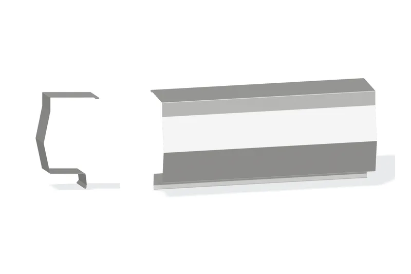 Sculptured Northern Lg. High Eave Trim - BattenLok HS, SuperLok Roof With 3/4" Thru 1-3/4" Wall Panel — Product reference illustration. The shown finish and dimensions are representative; refer to the selected product options.
