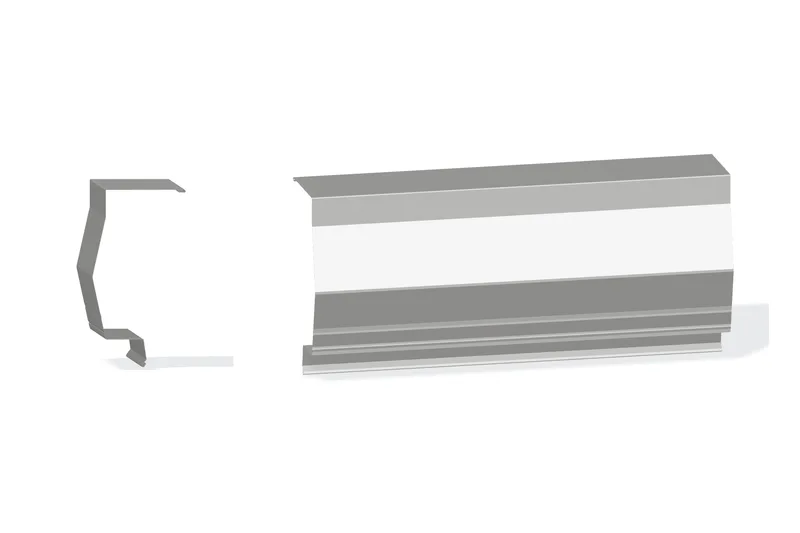 Sculptured Northern Lg. High Eave Trim - BattenLok HS, SuperLok Roof With 3" Wall Panel — Product reference illustration. The shown finish and dimensions are representative; refer to the selected product options.
