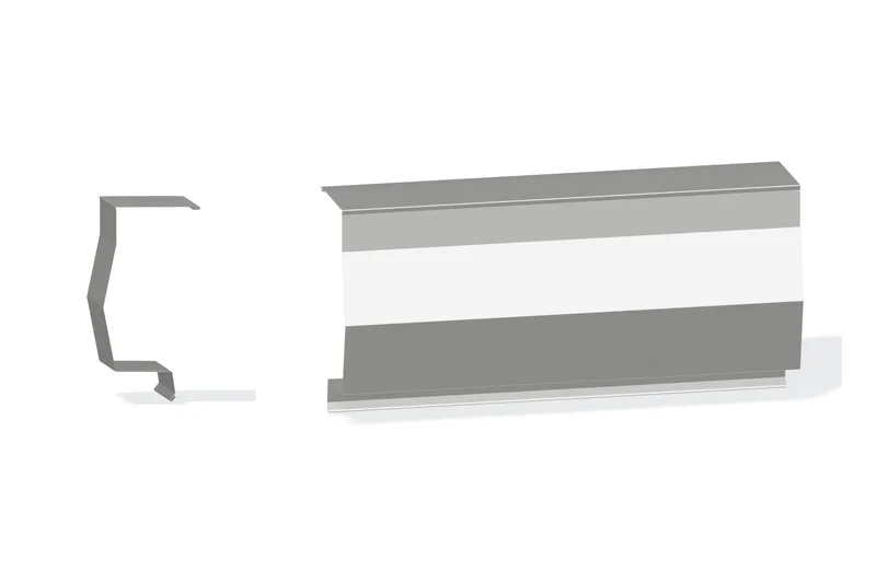 Sculptured Northern Lg. High Eave Trim - Double-Lok, Ultra-Dek Roof With 3/4" Thru 1-3/4" Wall Panel — Product reference illustration. The shown finish and dimensions are representative; refer to the selected product options.