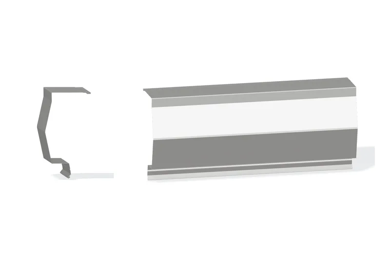 Sculptured Northern Lg. High Eave Trim - PBR Roof With 3" Wall Panel — Product reference illustration. The shown finish and dimensions are representative; refer to the selected product options.