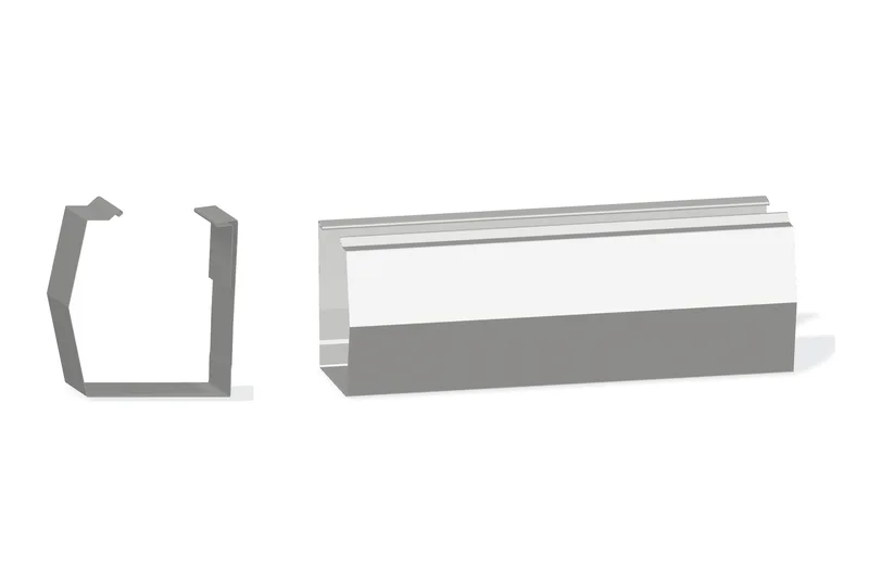 Sculptured Northern Lg. Mitered Gutter - PBR, BattenLok HS, SuperLok, Double-Lok, Ultra-Dek — Product reference illustration. The shown finish and dimensions are representative; refer to the selected product options.