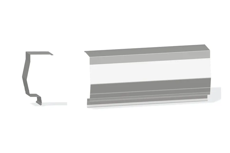 Sculptured Northern Lg. Mitered High Eave Trim - BattenLok HS, SuperLok Roof With 3" Wall Panel — Product reference illustration. The shown finish and dimensions are representative; refer to the selected product options.