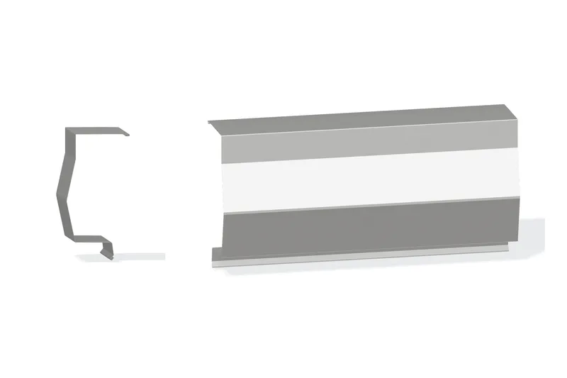 Sculptured Northern Lg. Mitered High Eave Trim - Double-Lok, Ultra-Dek Roof With 3/4" Thru 1-3/4" Wall Panel — Product reference illustration. The shown finish and dimensions are representative; refer to the selected product options.