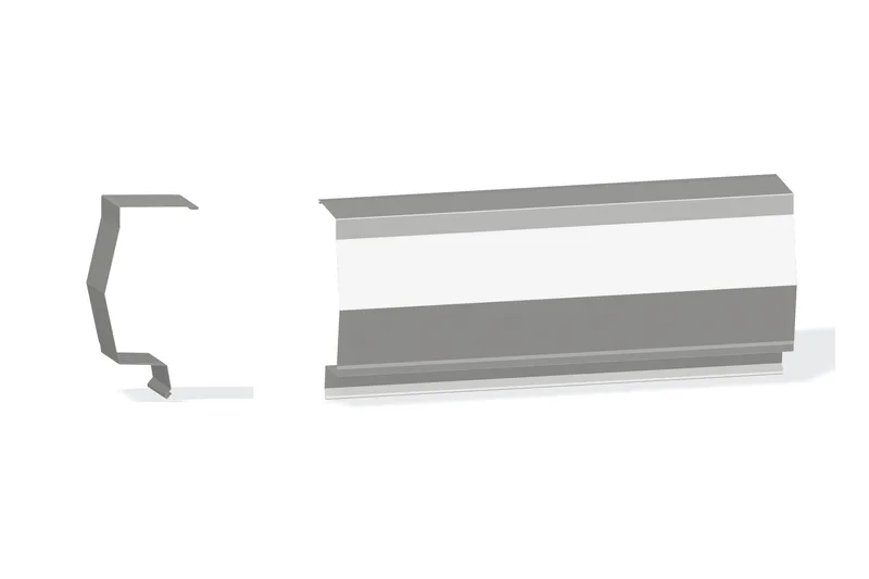 Sculptured Northern Lg. Mitered High Eave Trim - PBR Roof With 3/4" Thru 1-3/4" Wall Panel — Product reference illustration. The shown finish and dimensions are representative; refer to the selected product options.
