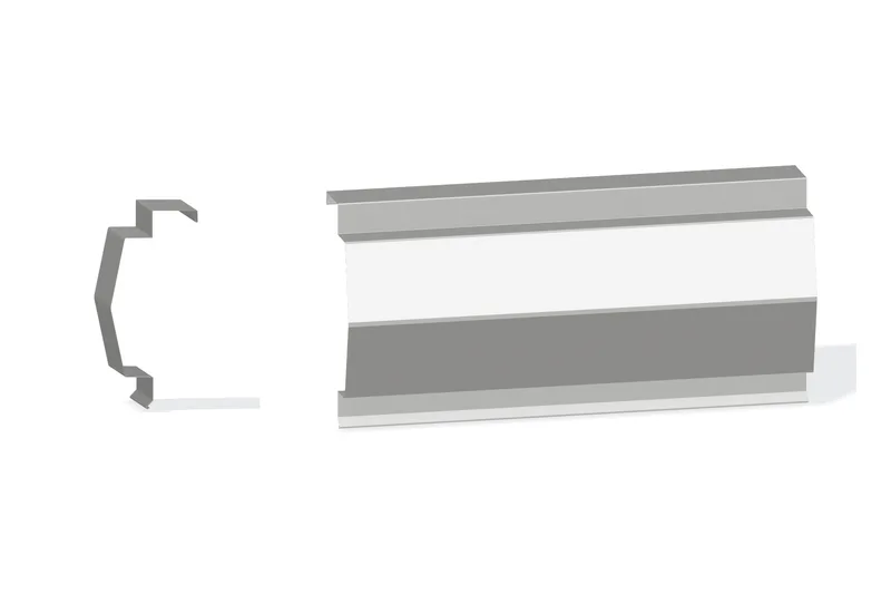 Sculptured Northern Lg. Mitered Rake Trim - BattenLok HS, SuperLok Roof At Steel Line with 3" Wall Panel — Product reference illustration. The shown finish and dimensions are representative; refer to the selected product options.