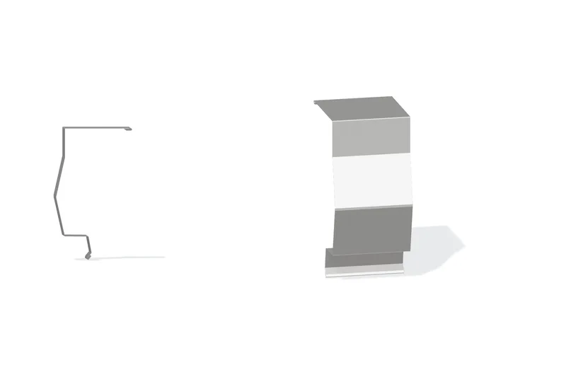Sculptured Northern Std. High Eave Expansion Cover - Double-Lok, Ultra-Dek Roof With 3" Wall Panel — Product reference illustration. The shown finish and dimensions are representative; refer to the selected product options.