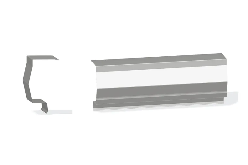 Sculptured Northern Std. High Eave Trim - PBR Roof With 3/4" Thru 1-3/4" Wall Panel — Product reference illustration. The shown finish and dimensions are representative; refer to the selected product options.