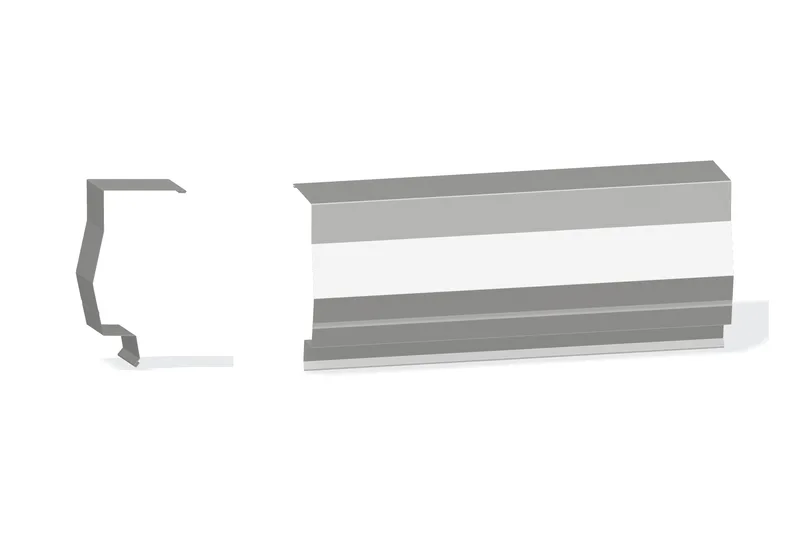 Sculptured Northern Std. Mitered High Eave Trim - Double-Lok, Ultra-Dek Roof With 3" Wall Panel — Product reference illustration. The shown finish and dimensions are representative; refer to the selected product options.