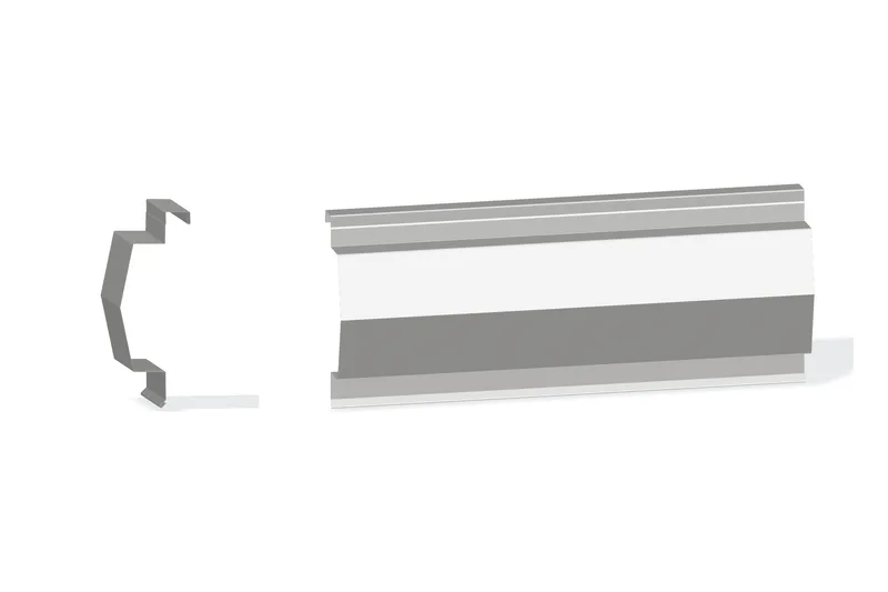 Sculptured Northern Std. Mitered Rake Trim - Roof At Steel Line with 1-1/4" Wall Panel — Product reference illustration. The shown finish and dimensions are representative; refer to the selected product options.