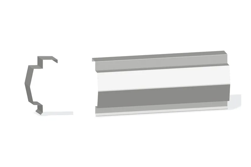 Sculptured Northern Std. Mitered Rake Trim - BattenLok HS, SuperLok Roof At Steel Line with 3" Wall Panel — Product reference illustration. The shown finish and dimensions are representative; refer to the selected product options.