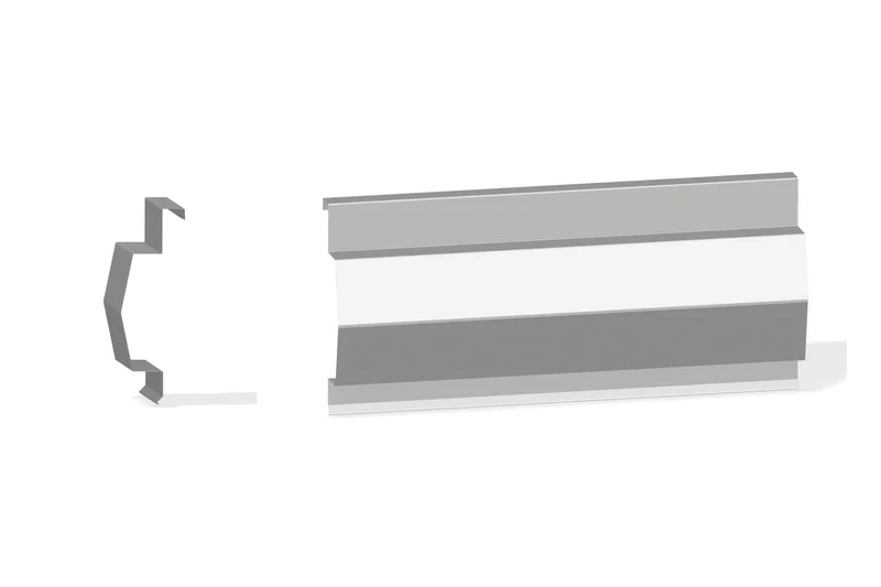 Sculptured Northern Std. Mitered Rake Trim - Double-Lok, Ultra-Dek Roof At Steel Line with 1-1/4" Wall Panel — Product reference illustration. The shown finish and dimensions are representative; refer to the selected product options.