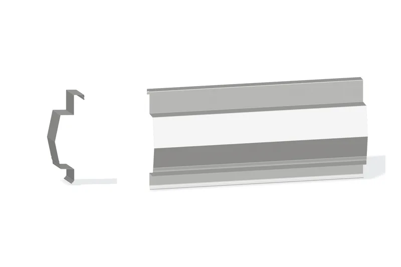 Sculptured Northern Std. Rake Trim - Double-Lok, Ultra-Dek Roof At Steel Line with 1-1/4" Wall Panel — Product reference illustration. The shown finish and dimensions are representative; refer to the selected product options.